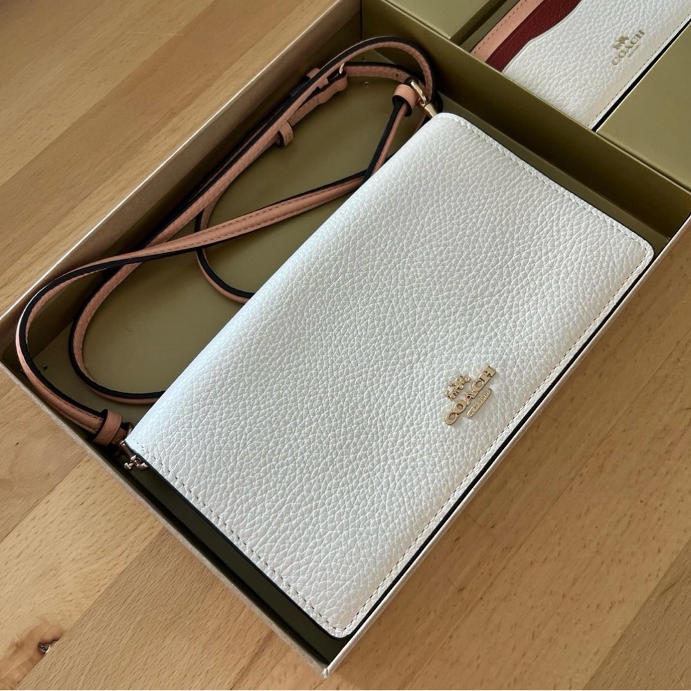 Coach Boxed Anna Foldover Clutch Crossbody and Card Case Set BNWT